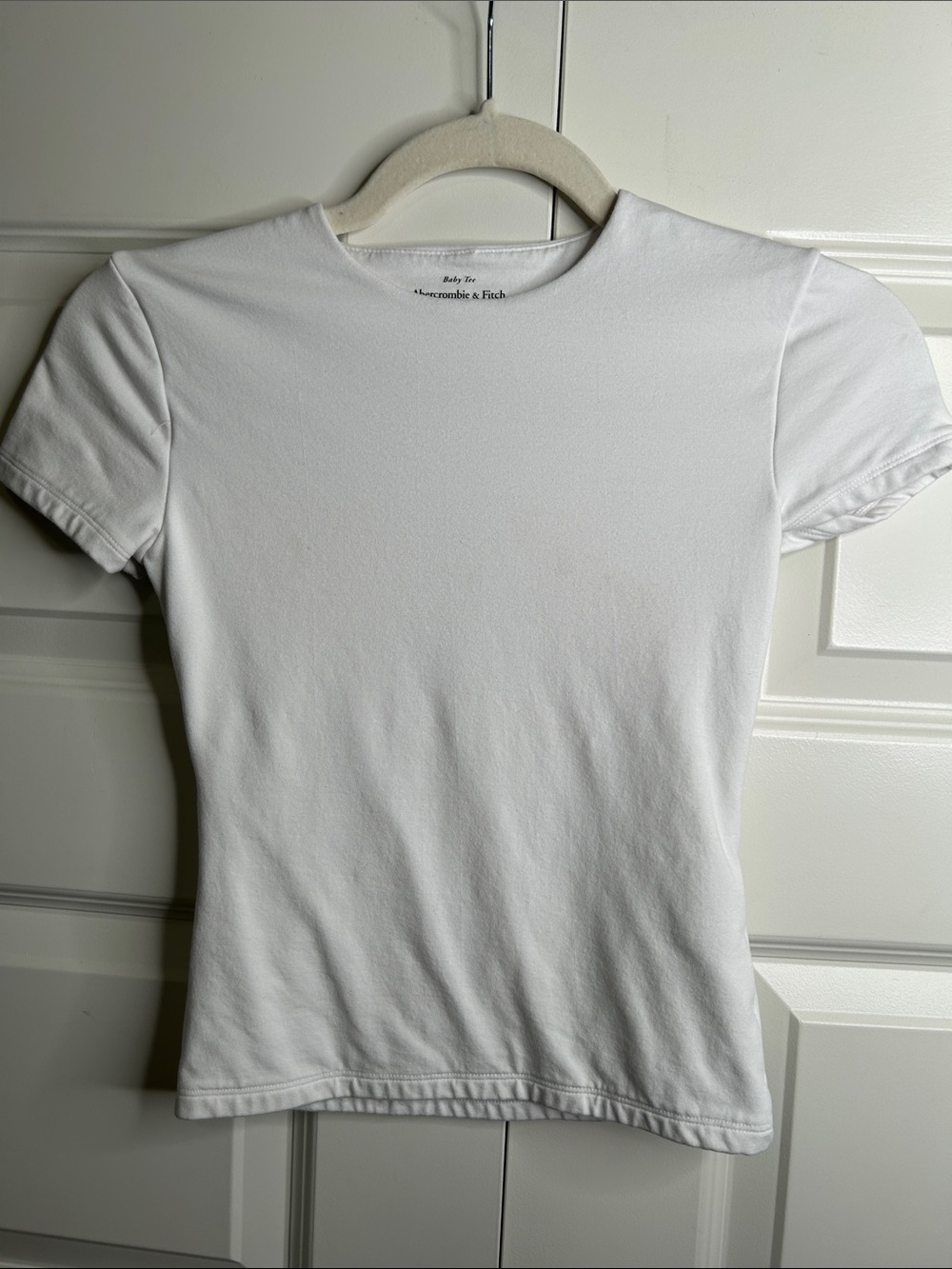 Womens Abercrombie & Fitch White Short Sleeve Crew Tee